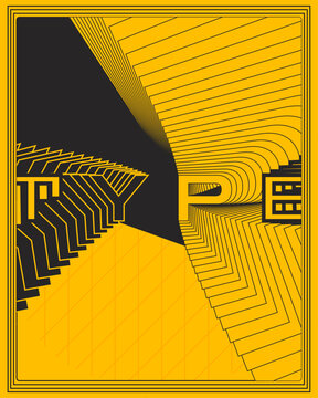 Abstract Symmetrical Text Typography Poster Modern Graphic Design
