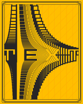 Modern Art Deco Abstract Poster Yellow Black Geometry Decorative Art Print
