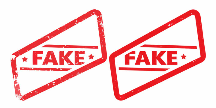 Fake Rubber Stamp Vector Red Ink Grunge Style On White Background