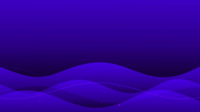 Abstract purple background with flowing wave lines and soft glowing particles, modern digital design for presentation, banner, or wallpaper