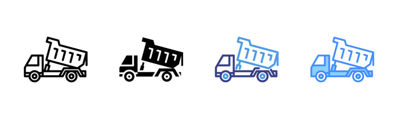 Dumper Truck Icon Set Multiple Style Collection © Arjuna
