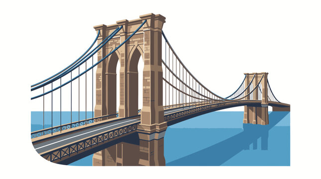 Iconic Brooklyn Bridge with City Skyline View.