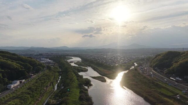 MIYAGI, JAPAN.Flowing river landscape April 28 2026