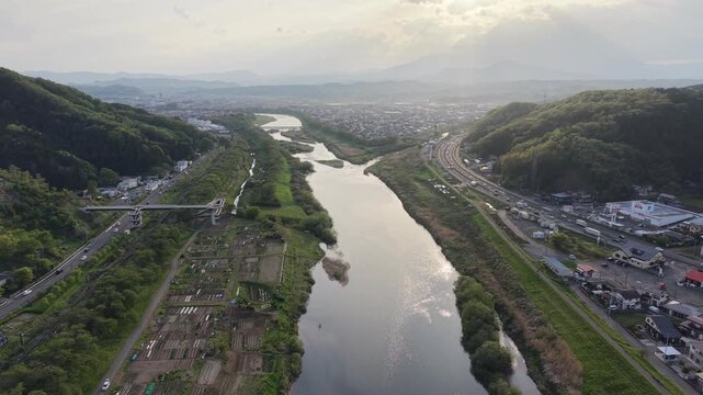 MIYAGI, JAPAN.Flowing river landscape April 28 2026