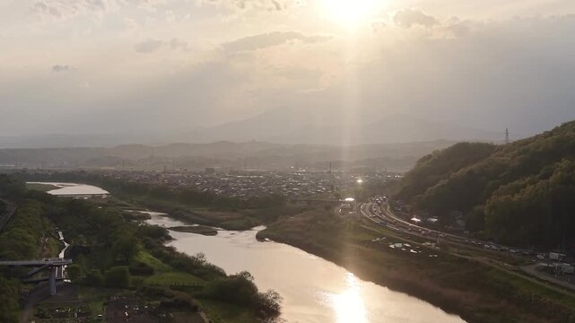 MIYAGI, JAPAN.Flowing river landscape April 28 2026
