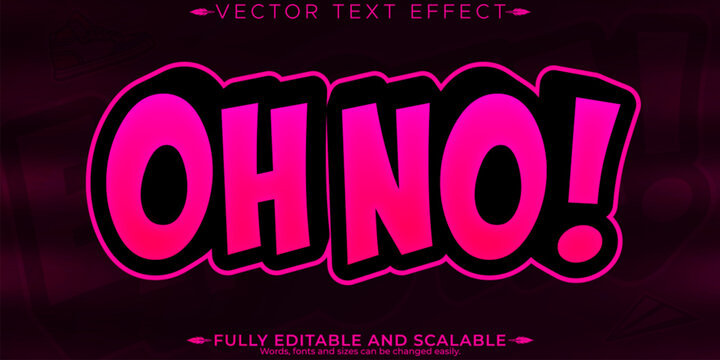 Editable text effect, editable emote icon and trendy customizable font style