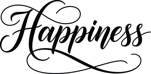 Elegant happiness typography on transparent background seo friendly design © GUPISHOR