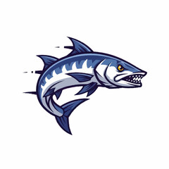 Fototapeta premium Aggressive Barracuda Fish Illustration.