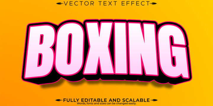 Boxing editable text effect, editable sport and fight text style