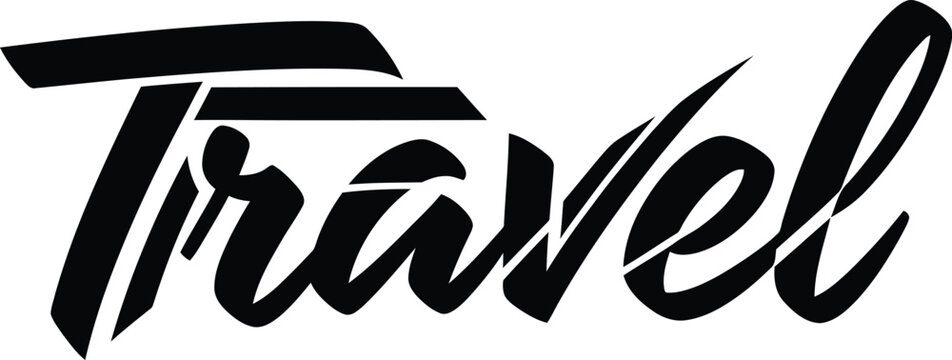 Travel typography with transparent background modern script lettering for design projects