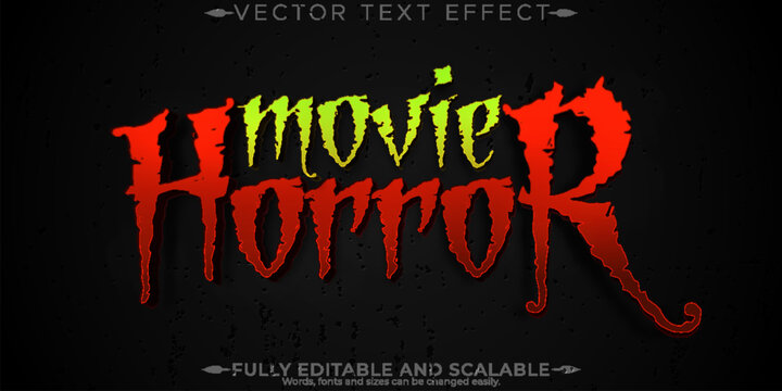 Halloween monster text effect, editable horror and scary text style