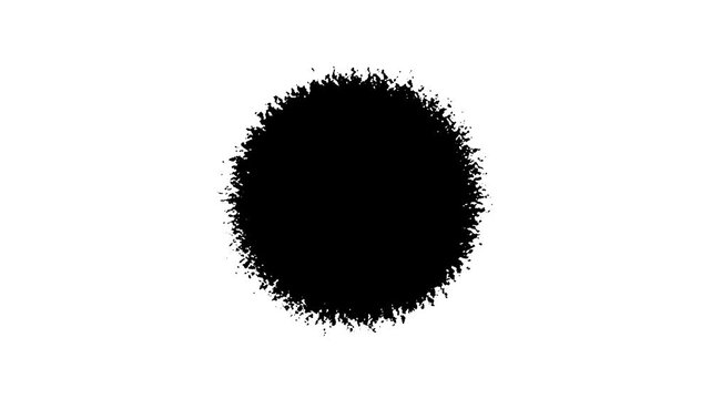 Black ink cloud spreading on white background abstract smoke effect dark bloom transition overlay video