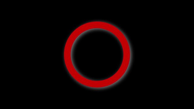 Warning, stop or no entry forbidden circle on black background. Animation of delete, denied, ban or block icon 4k video animation .