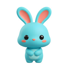 Obraz premium Cute blue bunny 3D render