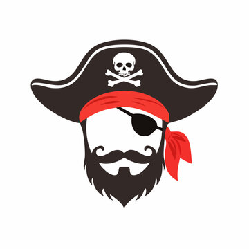 Pirate Icon with Skull and Crossbones
