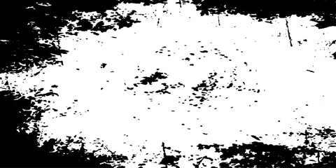 Obraz premium Abstract black and white grunge texture background, showcasing distressed surface with splatters and rough edges, conveying a raw and gritty aesthetic.