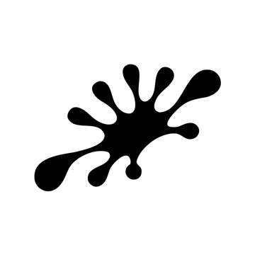 Black splatter paint or ink drop with tails - A dynamic black splatter design resembling paint or ink with trailing lines, ideal for artistic or illustrative projects.