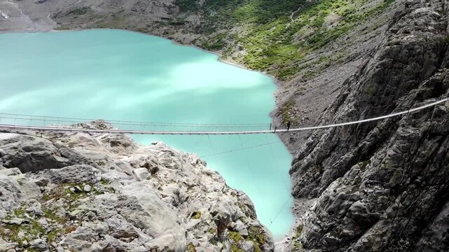 Trift bridge in Switzerland, Swiss alps