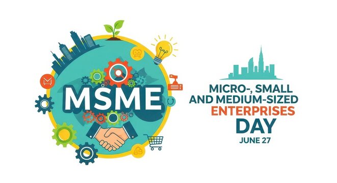 Msme micro small medium enterprises day illustration