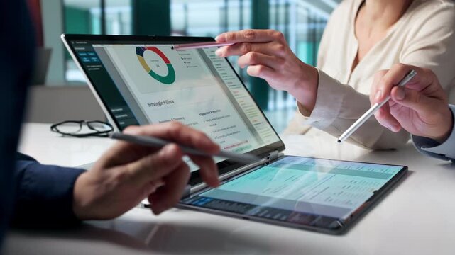Marketing Team Reviews Content Calendar Together Before Final