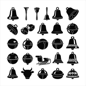 Black and white bells and jingle bells collection
