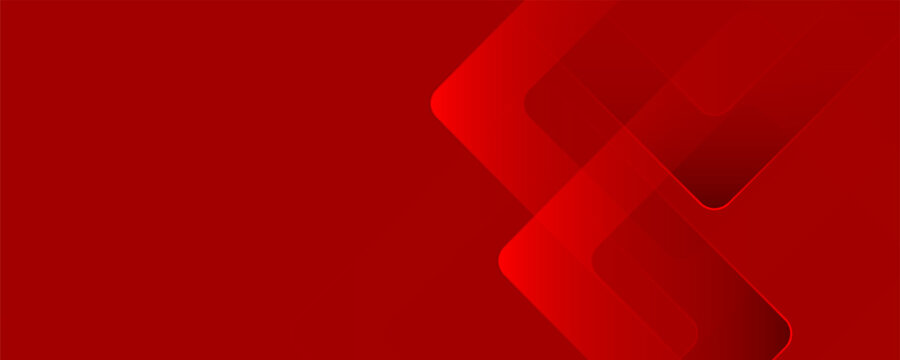 Modern red banner backdrop with bold geometric patterns and vibrant visual appeal.