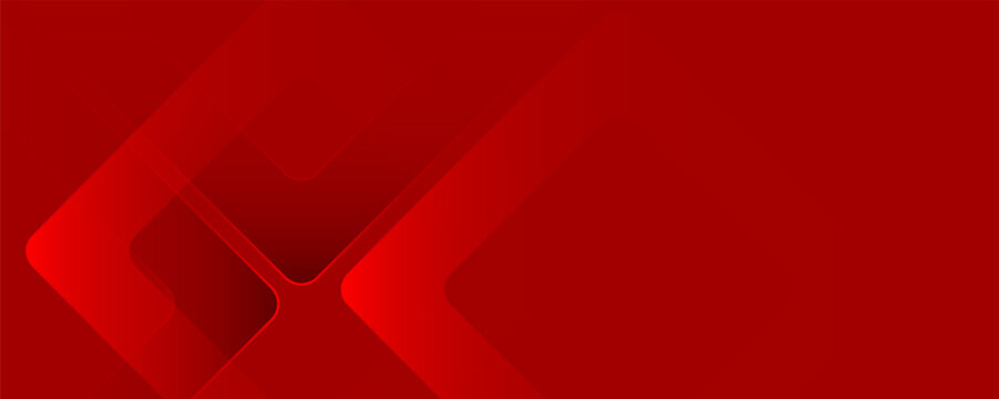 Abstract red geometric banner background with modern layered shapes and clean design.