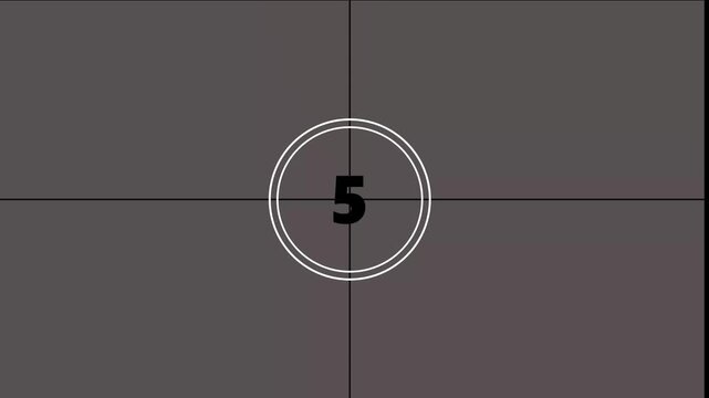 10 seconds realistic vintage old movie countdown intro animation - sepia toned with film shake and dust and scratches. Countdown movie from 10 to 0 number. 4k video animated concep