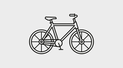 Fototapeta premium Simple bicycle icon, minimalist vector design, outline style with clean geometric lines.