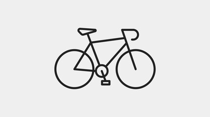 Fototapeta premium Simple bicycle icon, minimalist vector design, outline style with clean geometric lines.