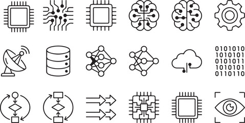 Fototapeta premium Technology icons vector set