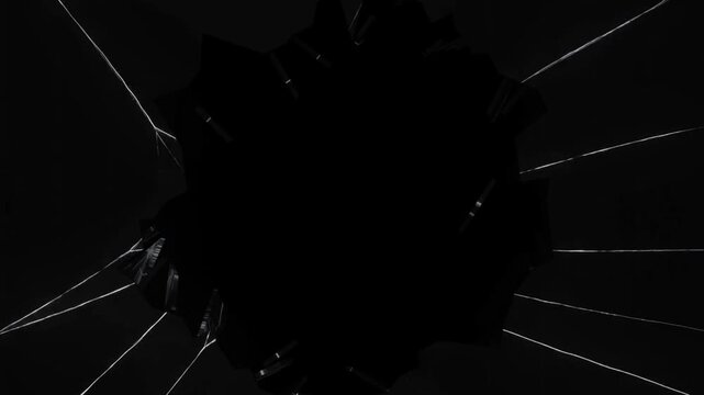 Cracked Glass Shattering on Black Background
Broken Glass Impact with Fracture Effect
Glass Break Explosion Creating Sharp Cracks