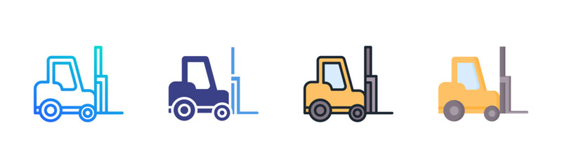 Forklift Icon Set Multiple Style Collection © Arjuna