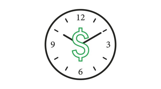 Minimalist icon of a clock with hands