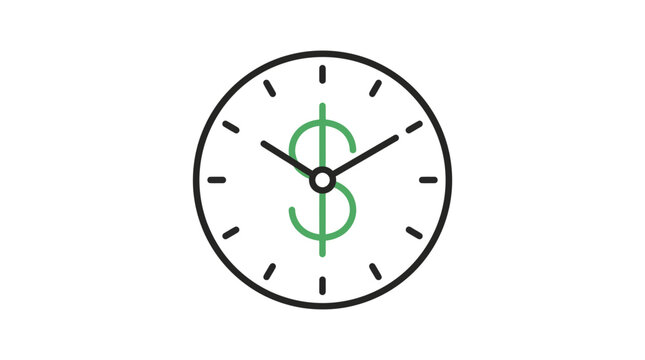 Minimalist icon of a clock with hands