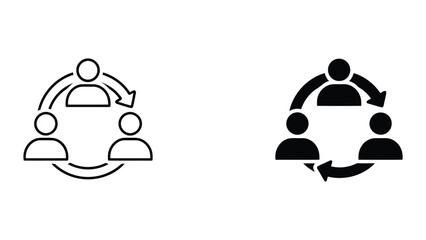 Fototapeta premium Professional team synergy and collaborative workflow cycle icons for business meetings and organizational development