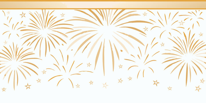 Golden fireworks pattern on a white background vector illustration