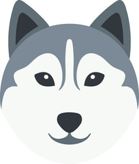 Gray husky dog face portrait illustration © KEI KATA