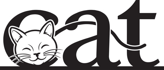 Minimalist Cat Wordmark Logo © Sadika