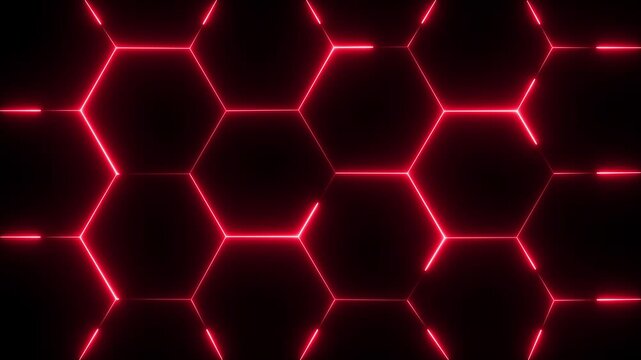 Animated background with turbulent hexagon tiles and background light, abstract wallpaper. Abstract Colorful Glowing Neon Electric hexagon animation motion graphic,