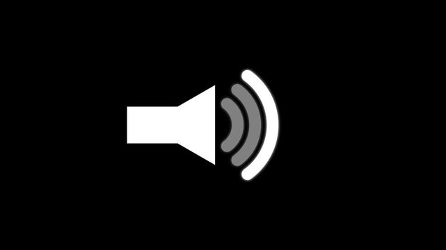 Speaker icon animated on, speaker volume animation, microphone sound voice speaker icon animated 4k video .............
