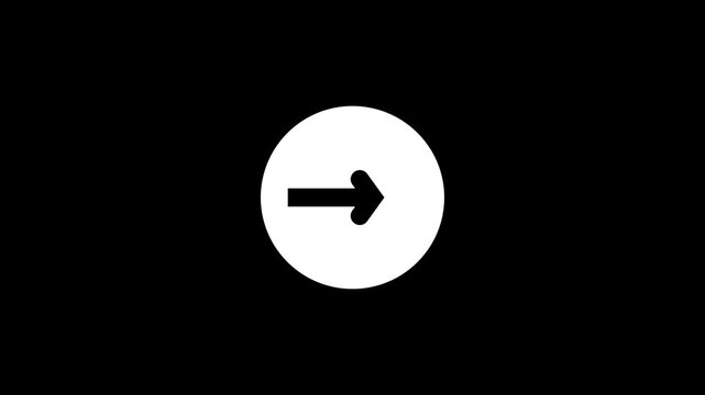 Arrow icon on the right animation with black 4k animation video ..........