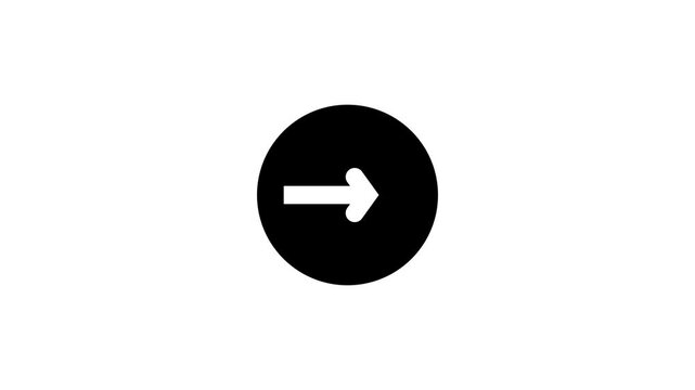 Arrow icon on the right animation with black 4k animation video ..........