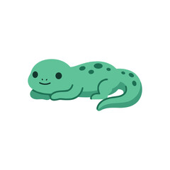 Naklejka premium Cute Green Salamander Vector Illustration
