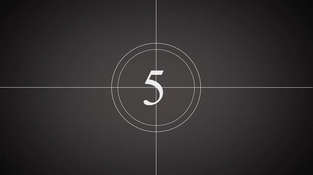 Digital countdown clock timer in 10 to 0 second 4k animation. Old retro wipe rolling effect. Scratches, details and noise. Dusty and grainy fee with Technology countdown timer on black background. 