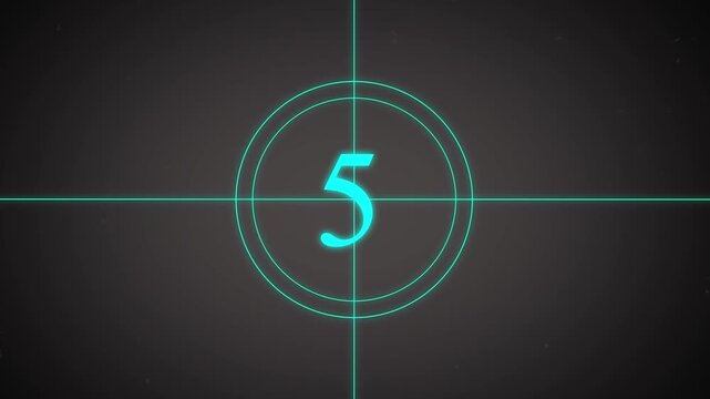 Digital countdown clock timer in 10 to 0 second 4k animation. Old retro wipe rolling effect. Scratches, details and noise. Dusty and grainy fee with Technology countdown timer on black background. 