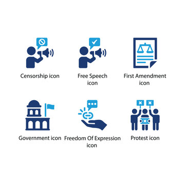 Censorship, Free Speech, First Amendment, Government, Freedom Of Expression, Protest, icon