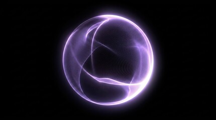 Fototapeta premium Glowing plasma ball in dark space with blue light and cosmic energy like a galaxy sphere in the universe