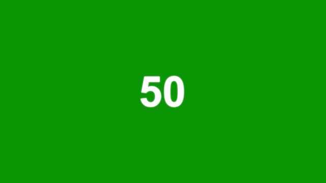 Countdown from 0 to 100 ,number counter. rendering, counting number. green background. animation