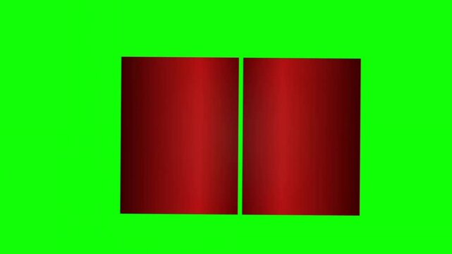 Ultra Realistic 3D Velvet Theater Curtain Opening and Closing Loop Animation with Cinematic Lighting, Green Screen Stage Background, 4K VFX
